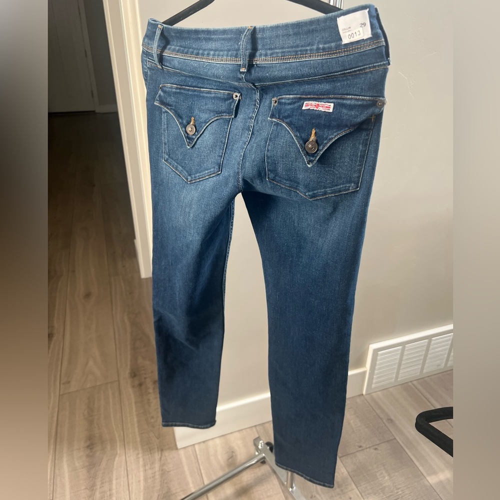 Hudson Colin Skinny Ankle- size 29, button flap back pockets